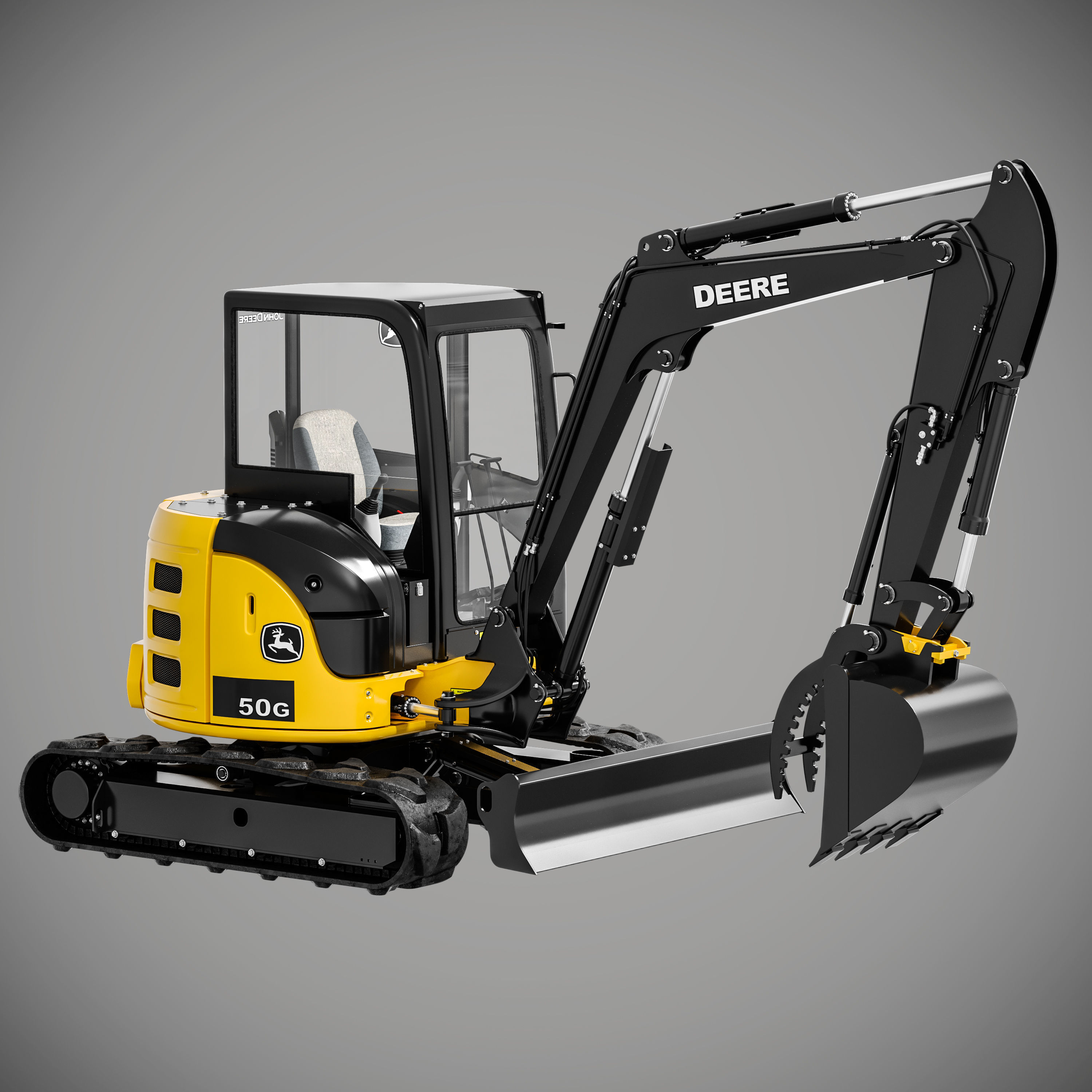 John Deere 50G Excavator Rigged 3D model_5