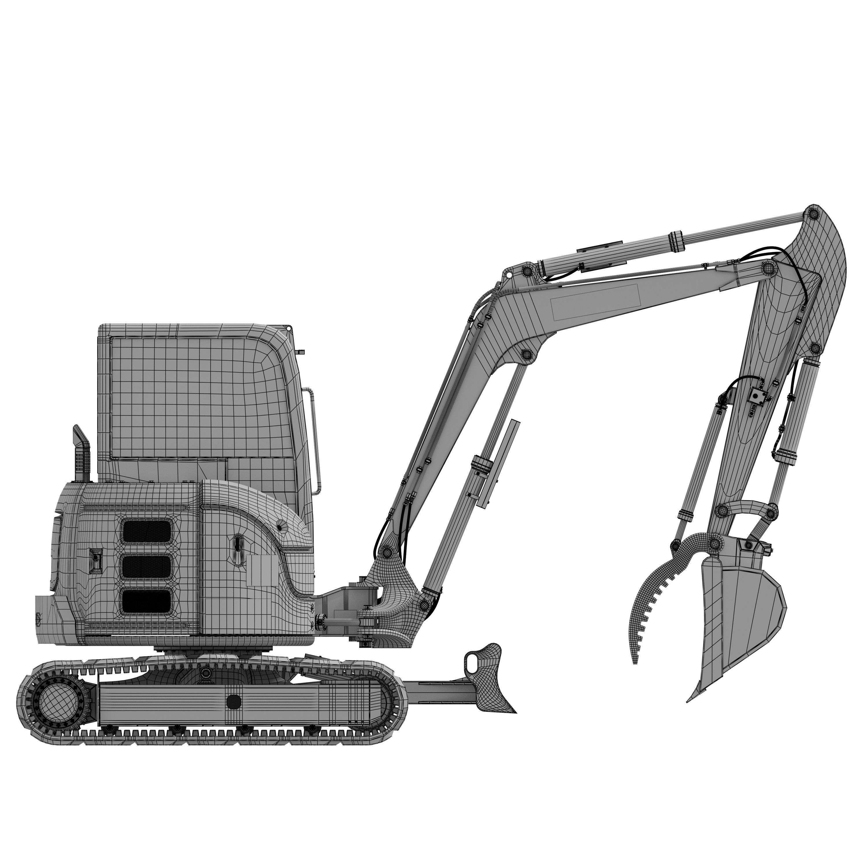 John Deere 50G Excavator Rigged 3D model_13