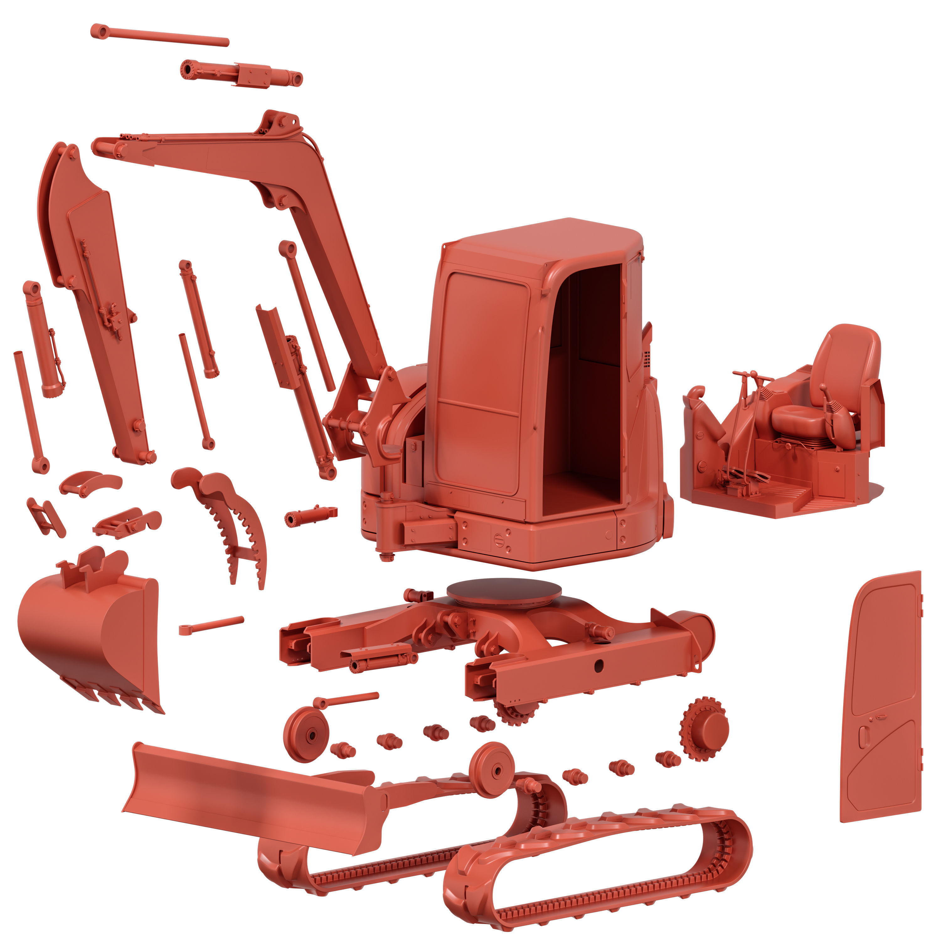 John Deere 50G Excavator Rigged 3D model_20