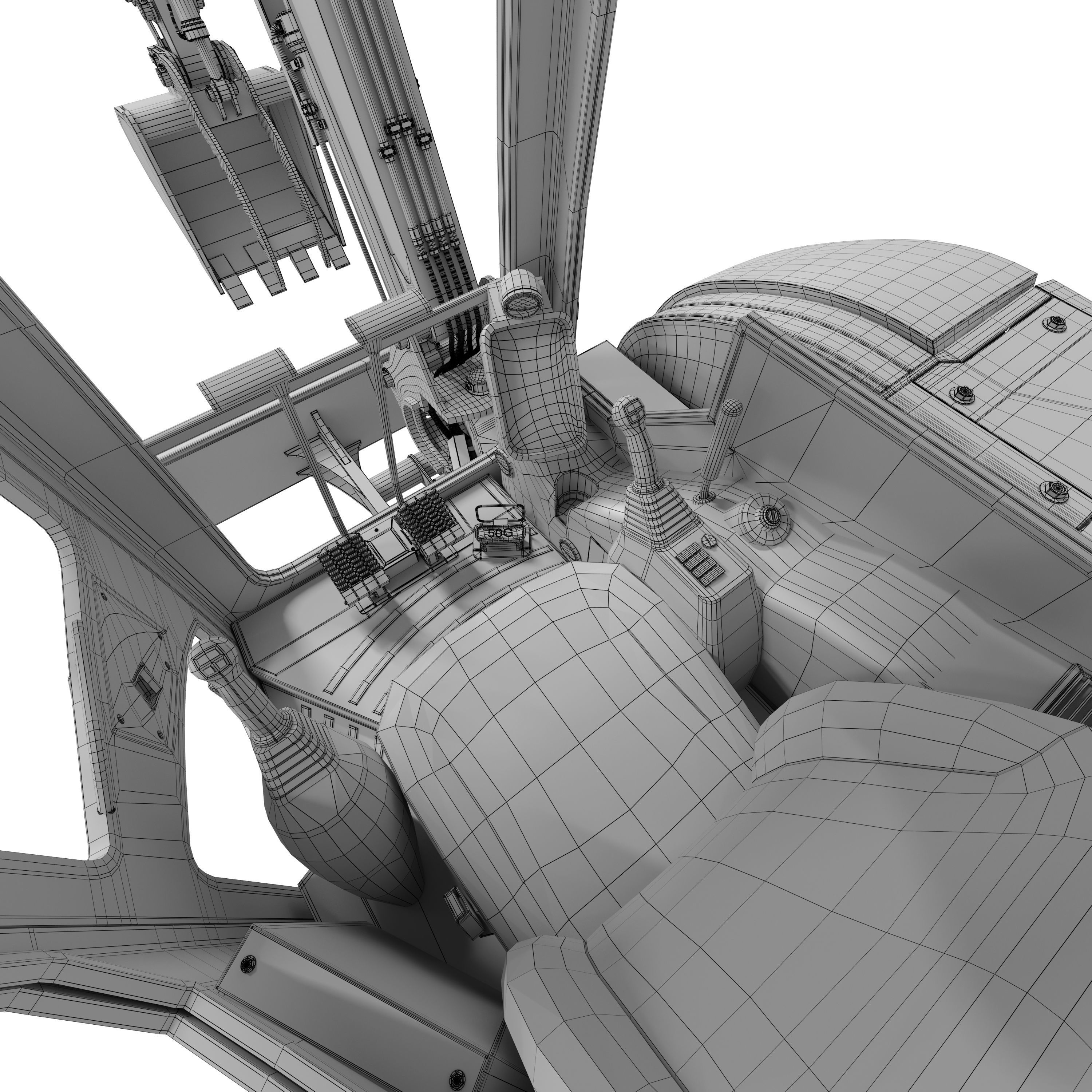 John Deere 50G Excavator Rigged 3D model_25