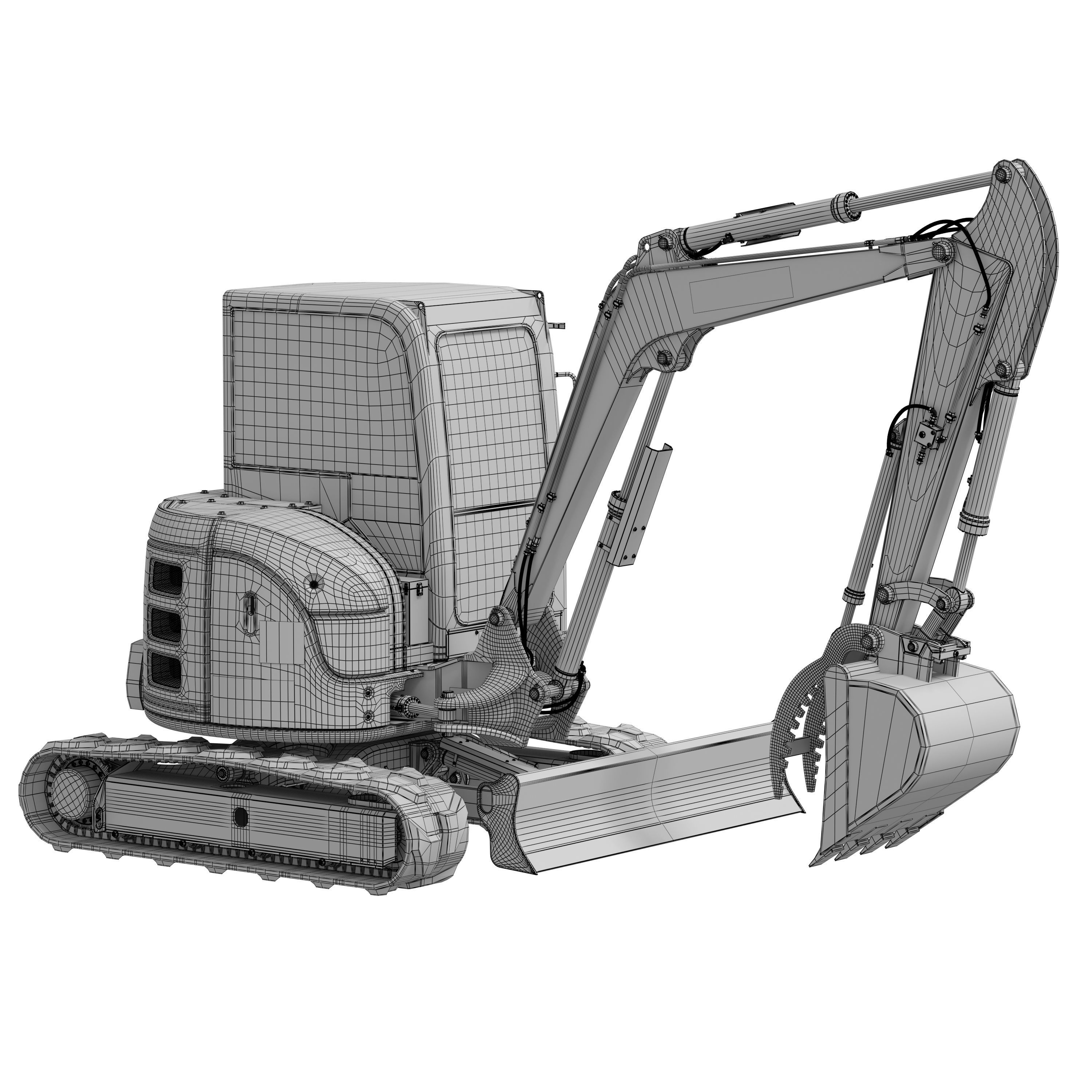 John Deere 50G Excavator Rigged 3D model_26