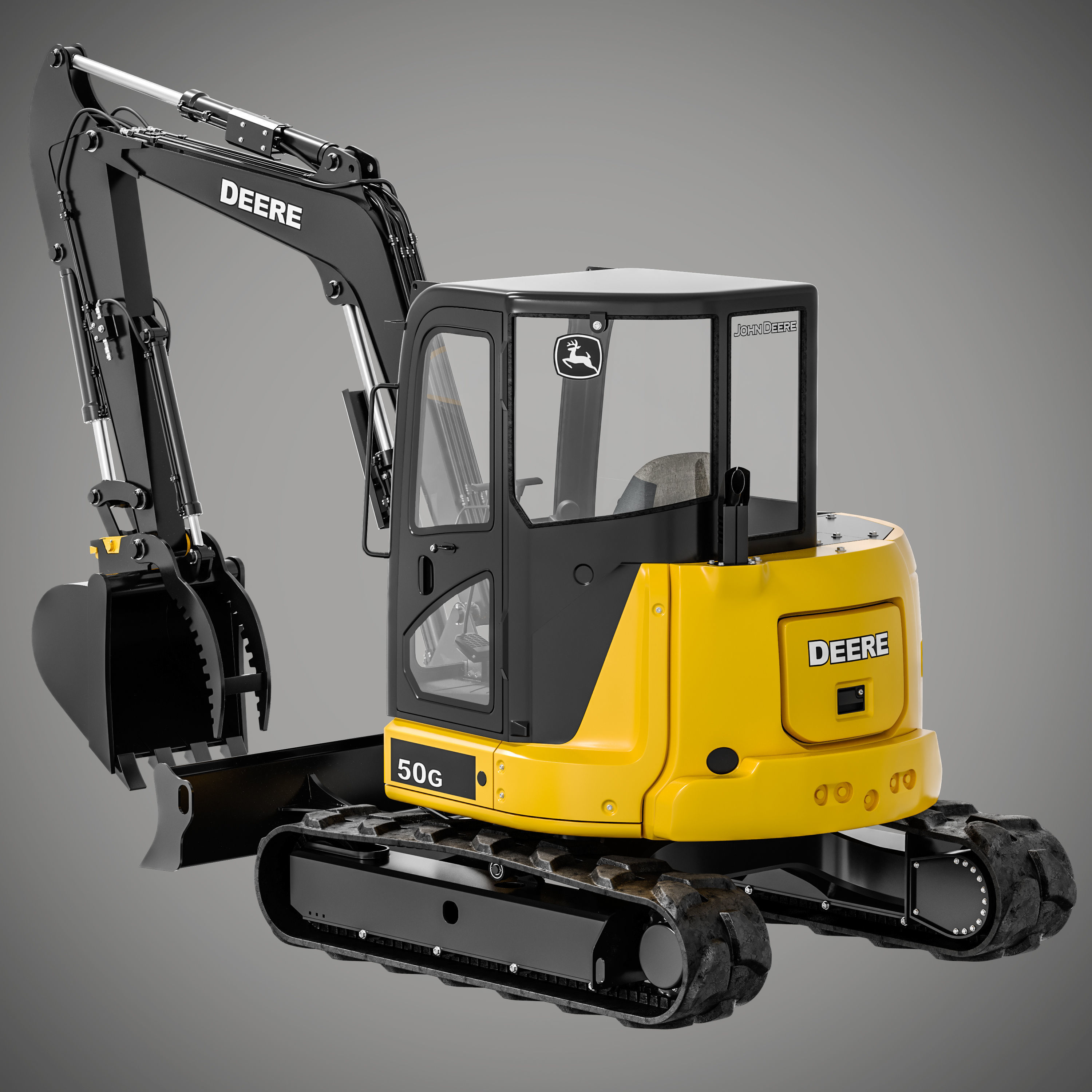 John Deere 50G Excavator Rigged 3D model_6