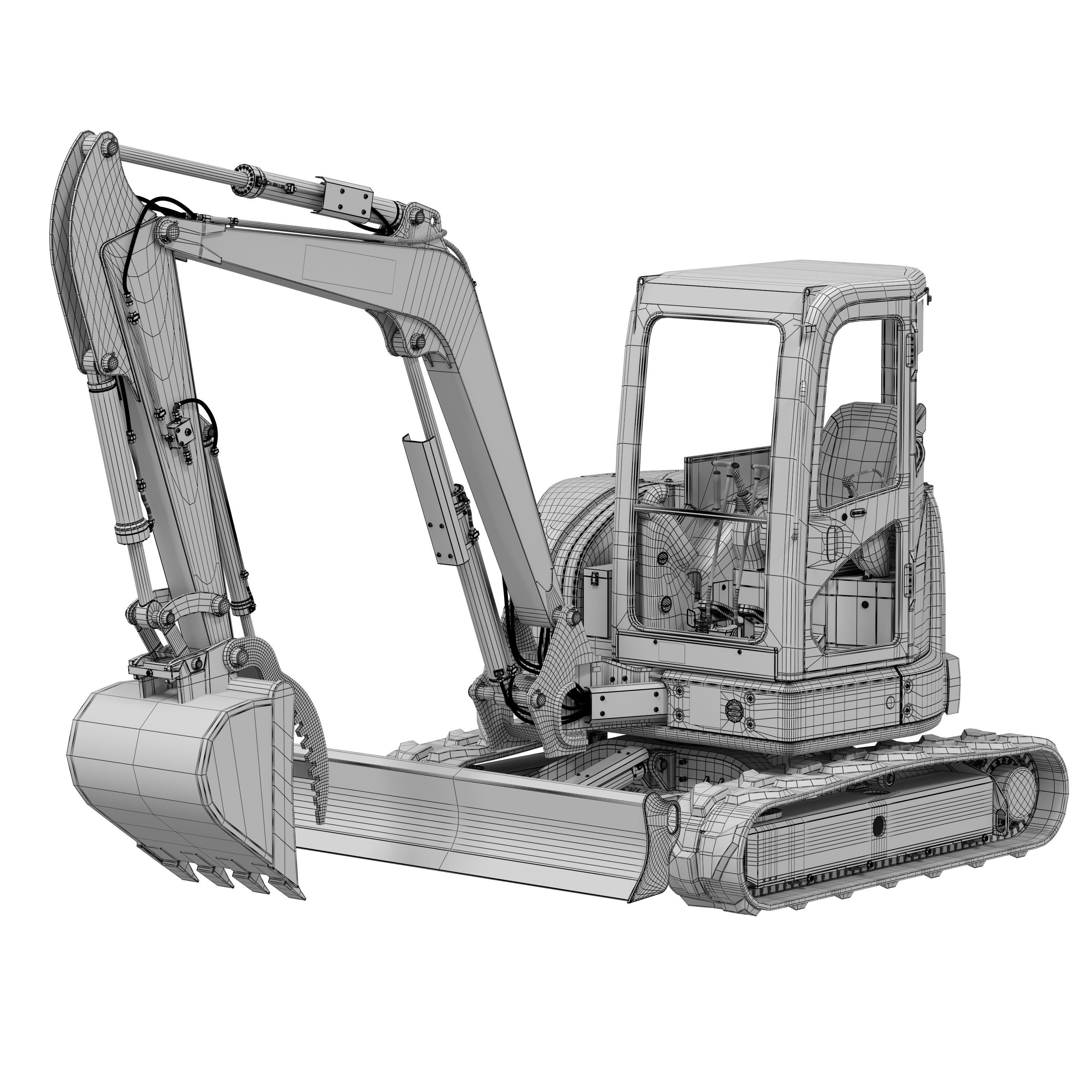 John Deere 50G Excavator Rigged 3D model_22