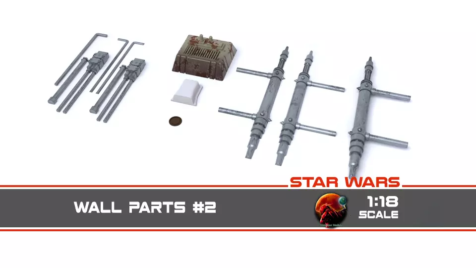 Star Wars Wall Parts 2 1-18 Scale 3D print model