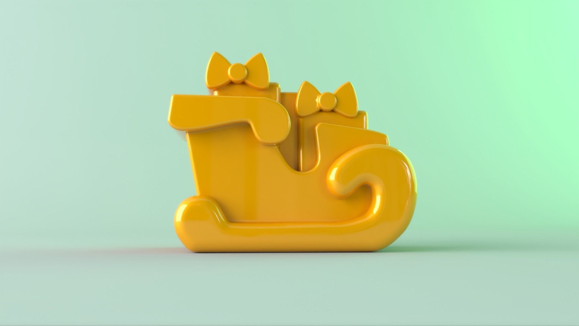  Christmas sleigh 3D print model_4