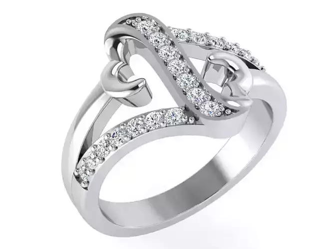 Textured heart ring 3257 3D print model 