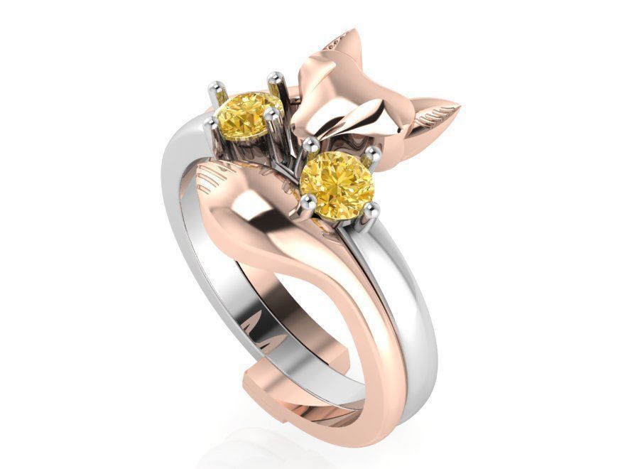 Yellow fox ring 3259 3D print model 3D print model_2