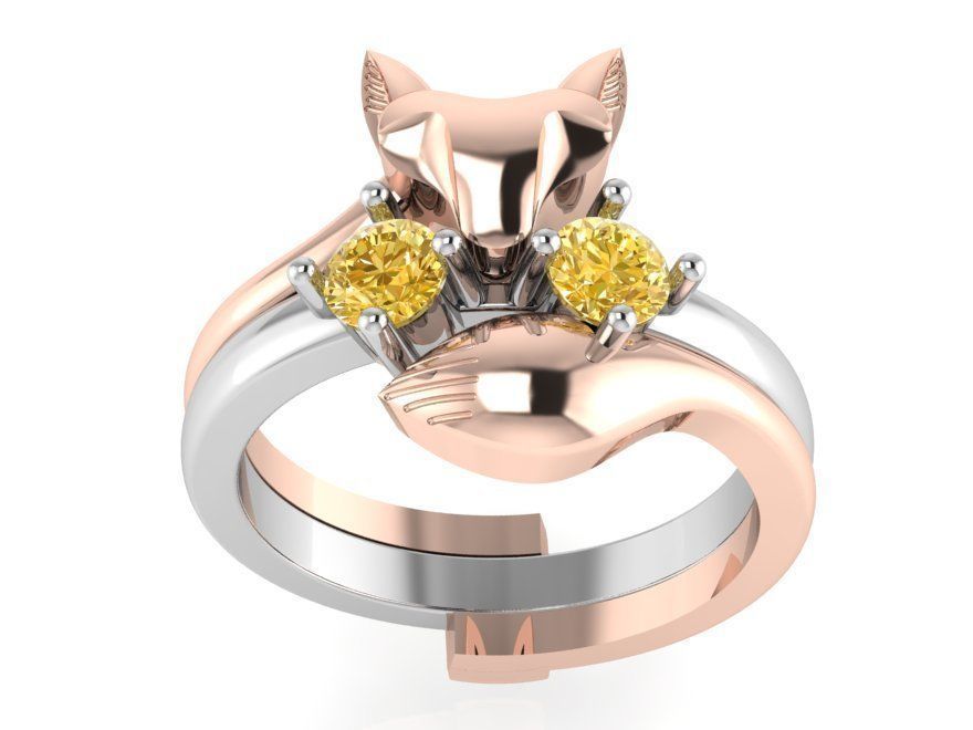 Yellow fox ring 3259 3D print model 3D print model_1
