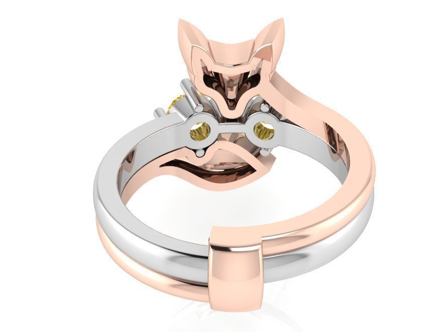 Yellow fox ring 3259 3D print model 3D print model_3