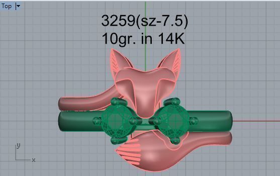 Yellow fox ring 3259 3D print model 3D print model_4