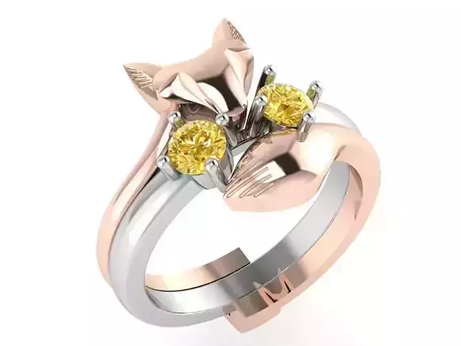 Yellow fox ring 3259 3D print model 