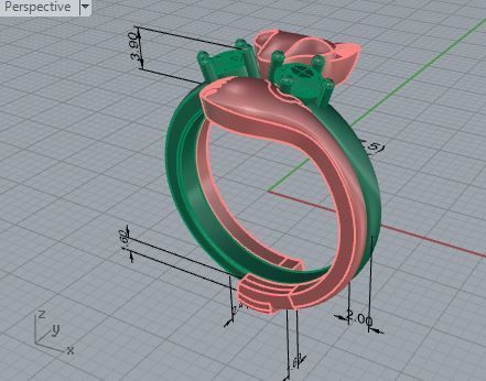 Yellow fox ring 3259 3D print model 3D print model_7