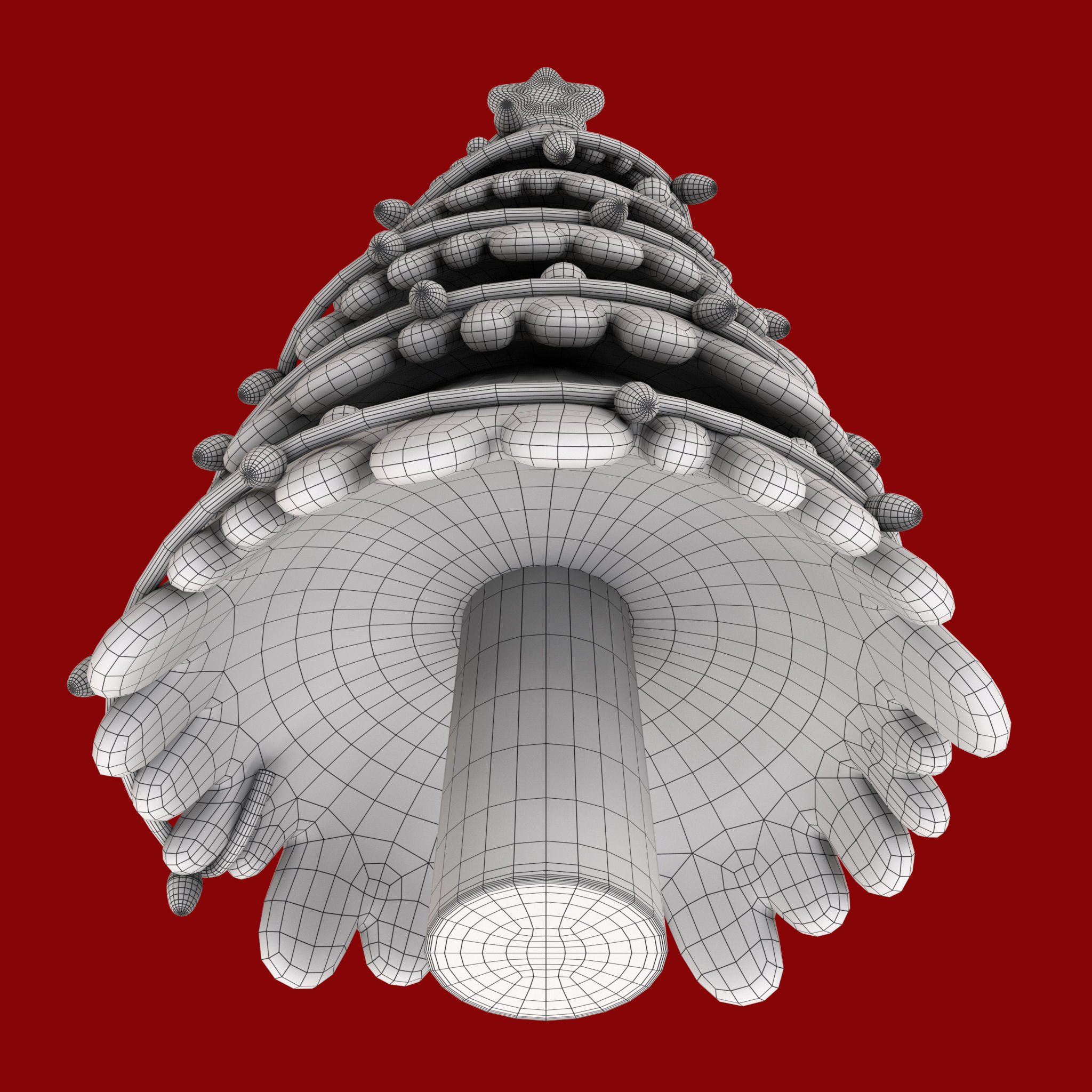 Cartoon Christmas Tree Low-poly 3D model_20