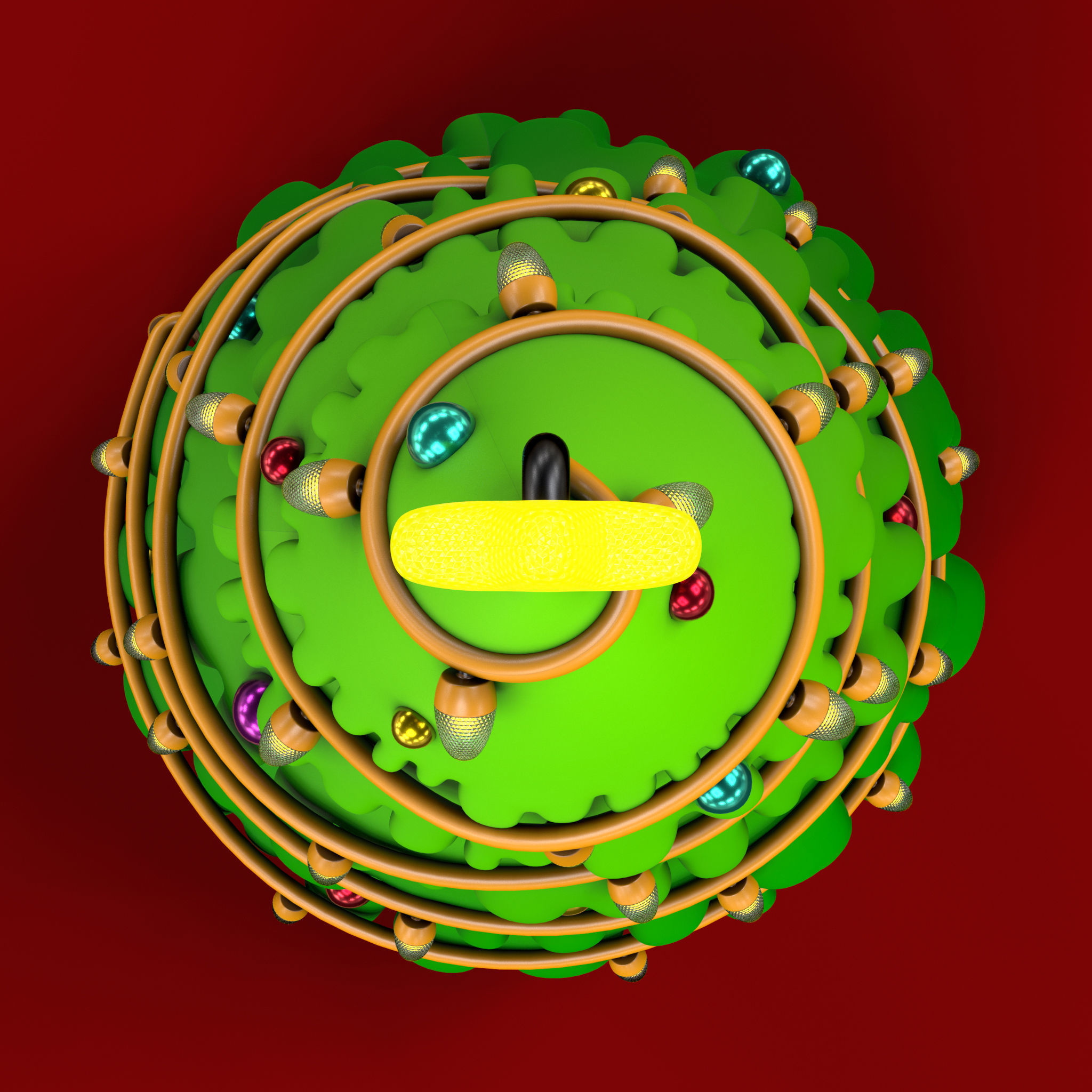 Cartoon Christmas Tree Low-poly 3D model_12