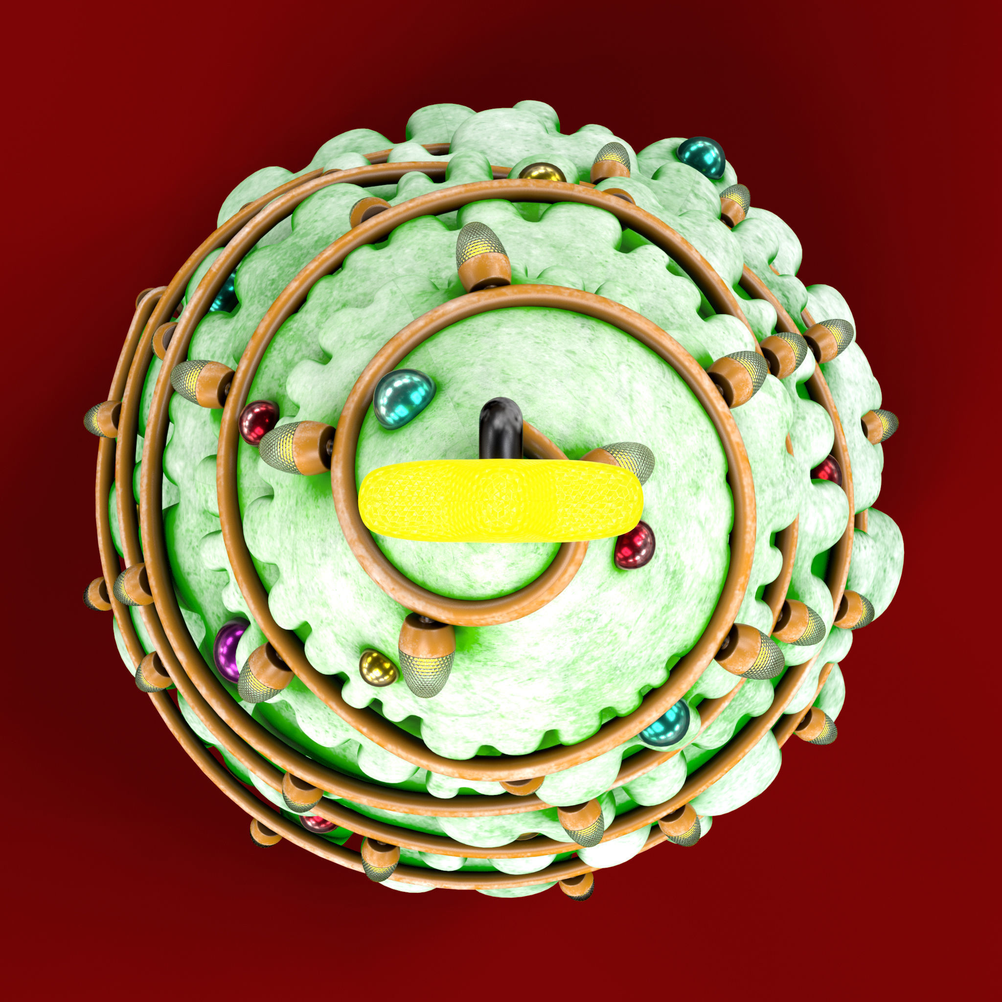 Cartoon Christmas Tree Low-poly 3D model_8