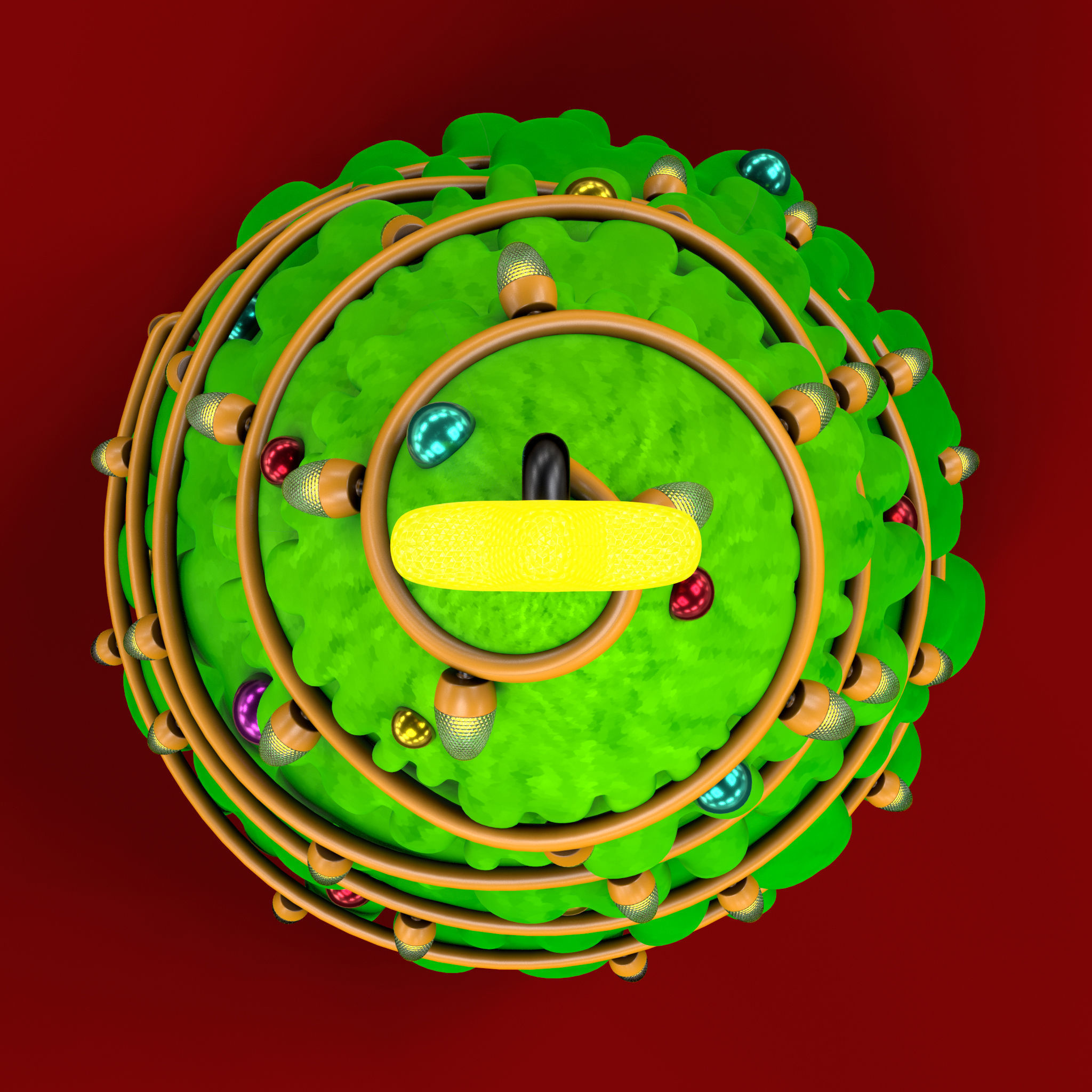 Cartoon Christmas Tree Low-poly 3D model_4