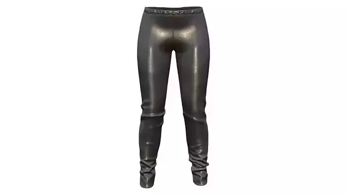 Black Shiny Leather Pants Leggings