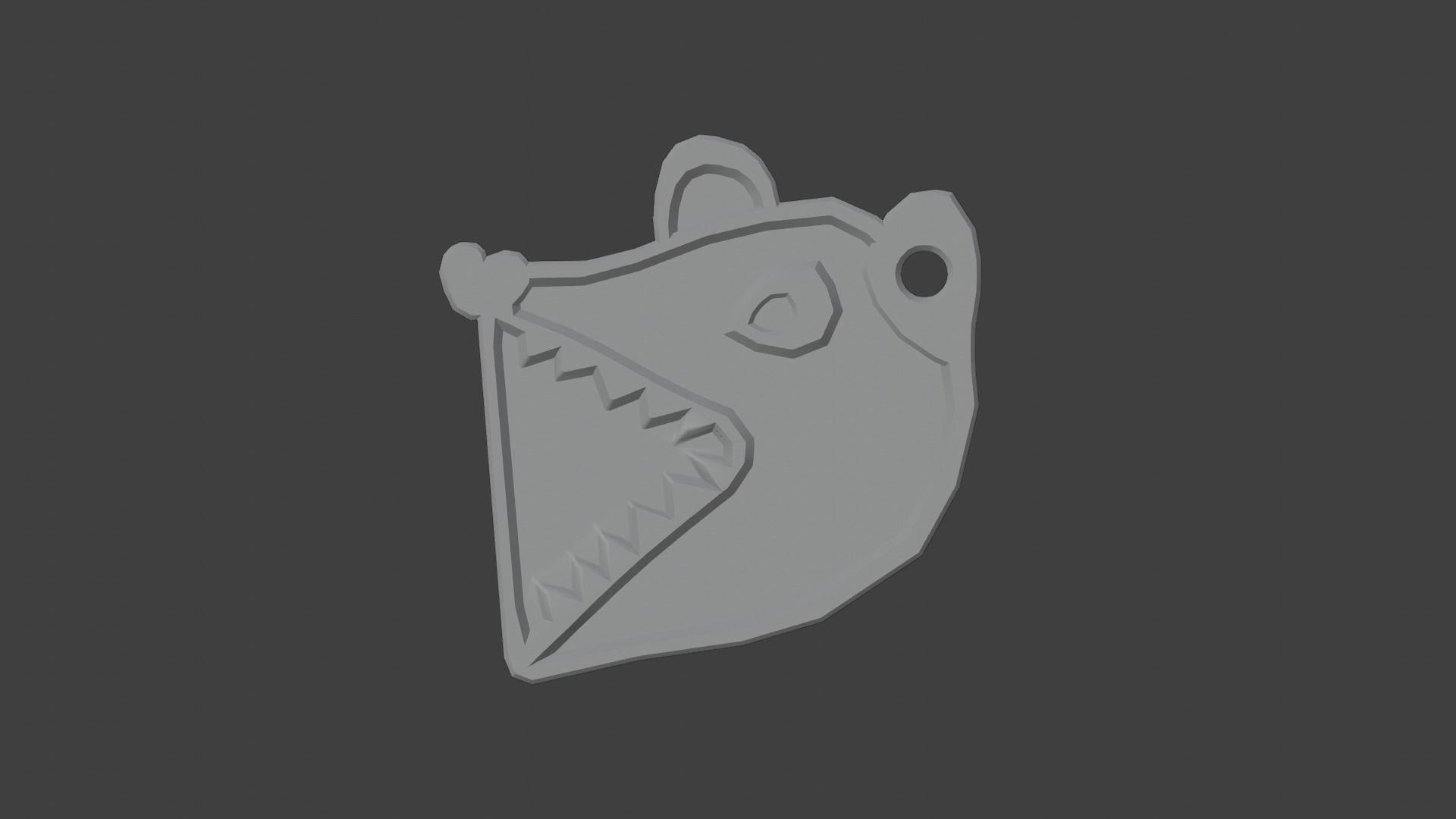 Embossed Possum Face Keychain 3D print model_4