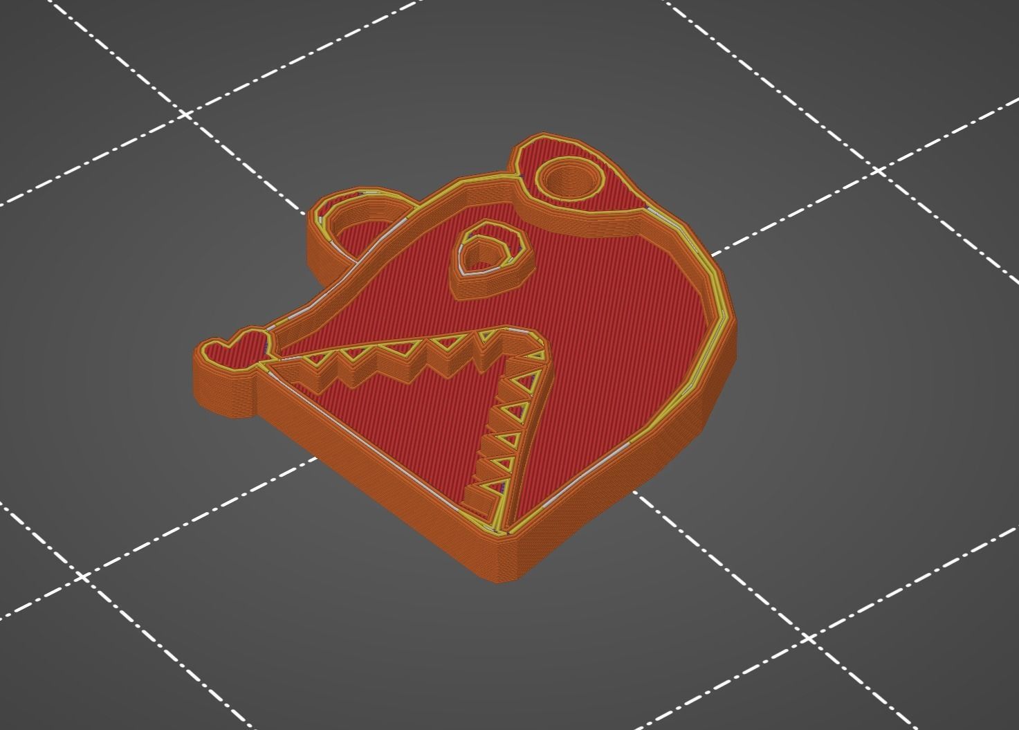 Embossed Possum Face Keychain 3D print model_3