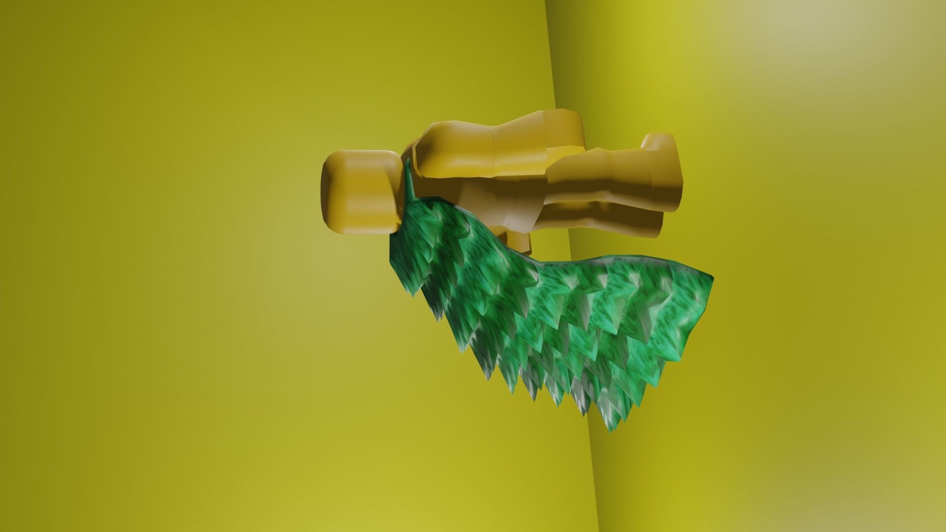 Green Cape 3D model_2