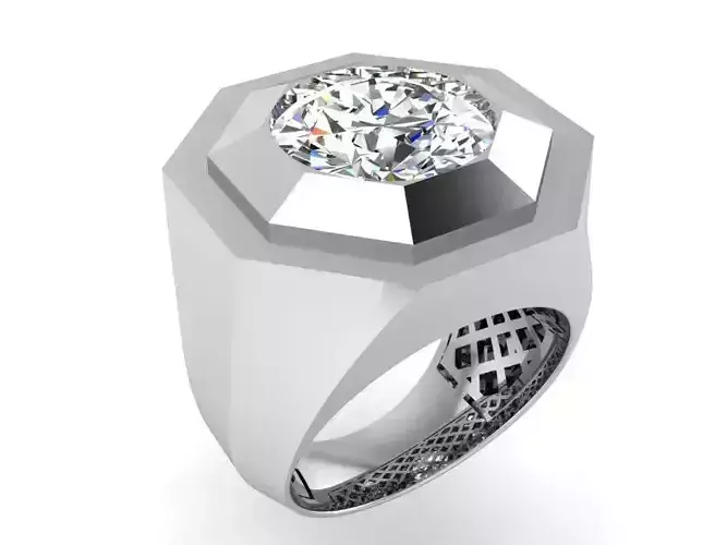 Hexaogon Wide Ring 3265 3D print model