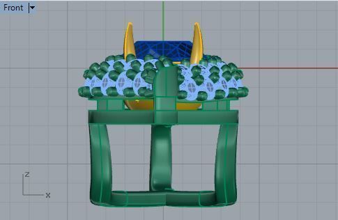 Oval blue stone pendant 3266 3D print model 3D print model_5