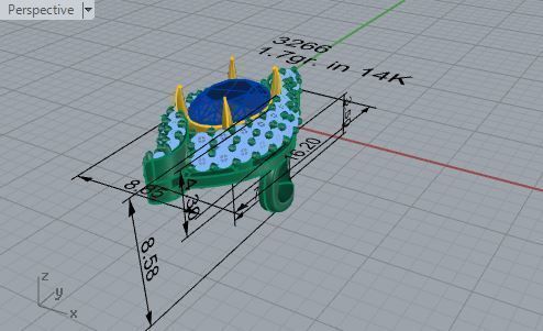 Oval blue stone pendant 3266 3D print model 3D print model_7