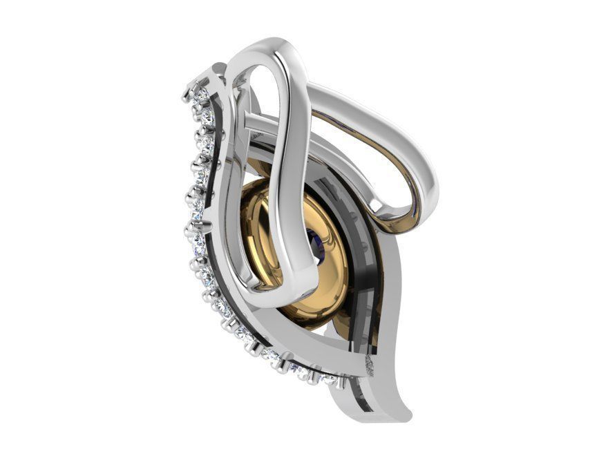 Oval blue stone pendant 3266 3D print model 3D print model_3