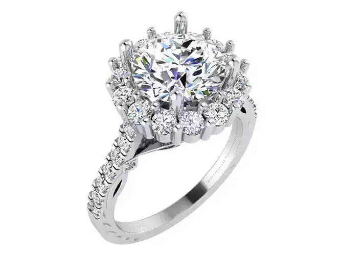 Round chain style diamond ring 3269 3D print model