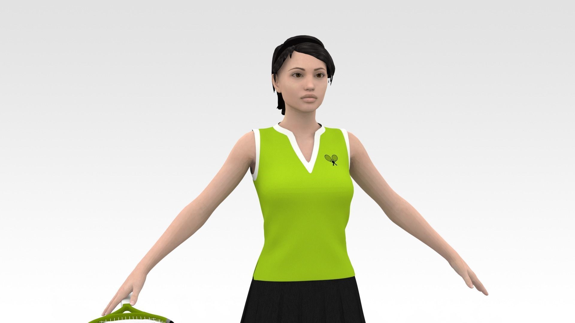 Tennis Player 02 3D model_1