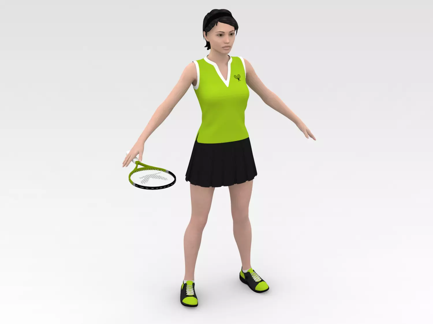 Tennis Player 02 3D model_0