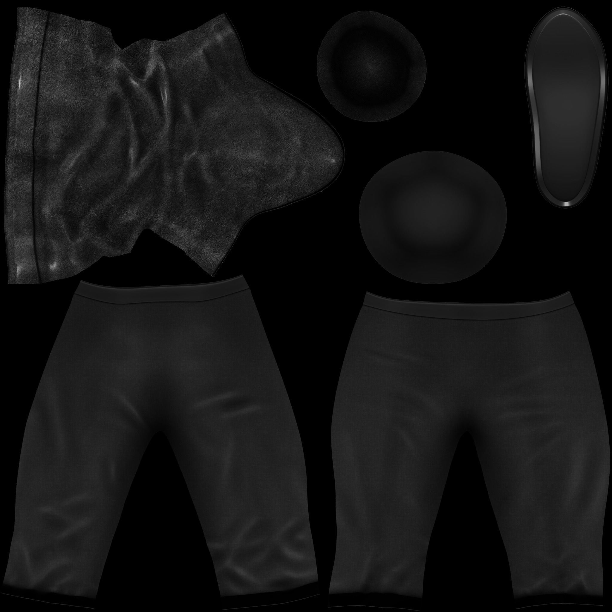 Medieval Long Pants And Boots Low-poly 3D model_10