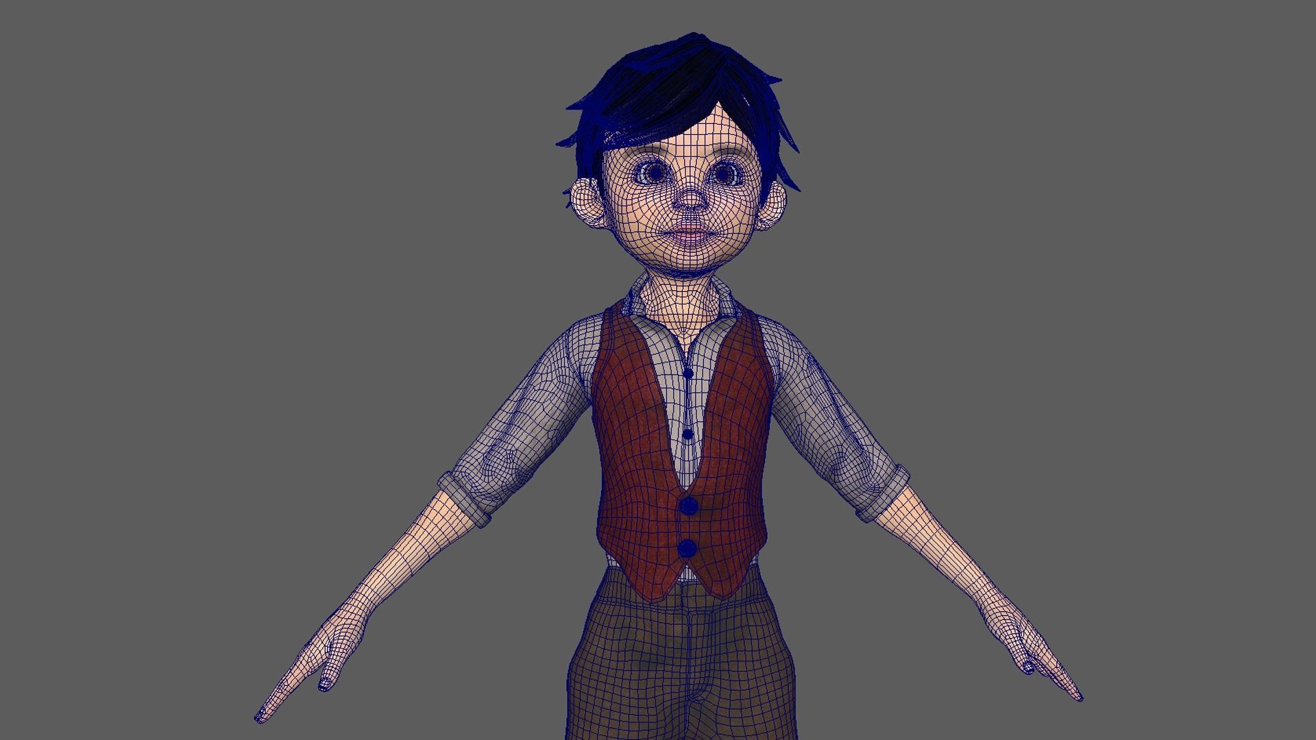 Toon Boy 3D model_7