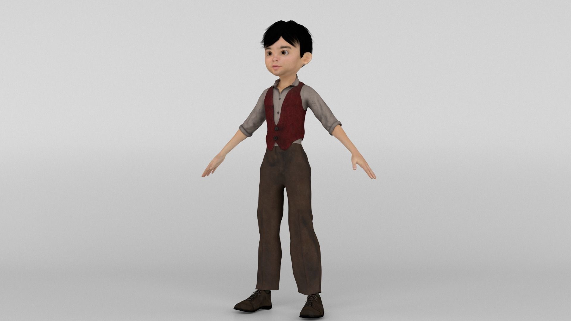 Toon Boy 3D model_2