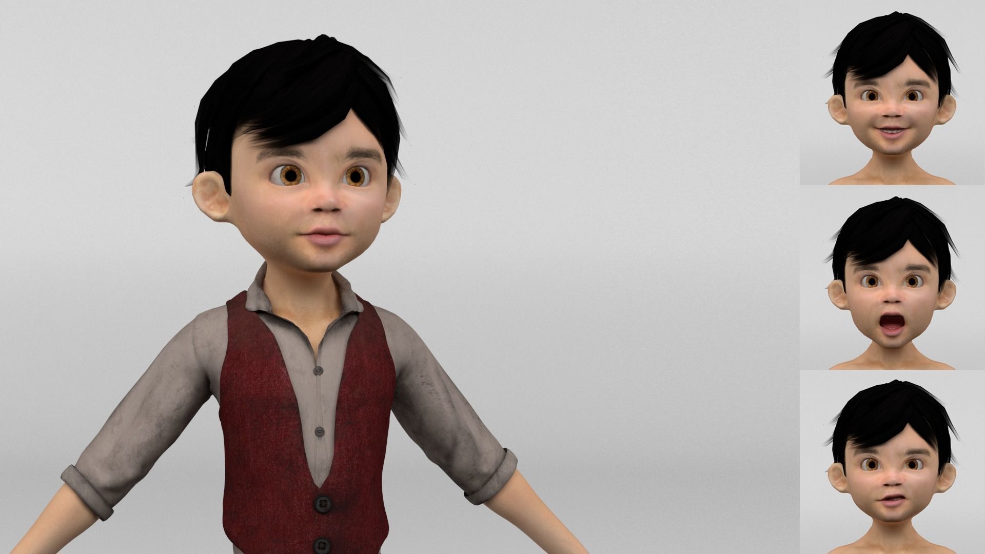 Toon Boy 3D model_1