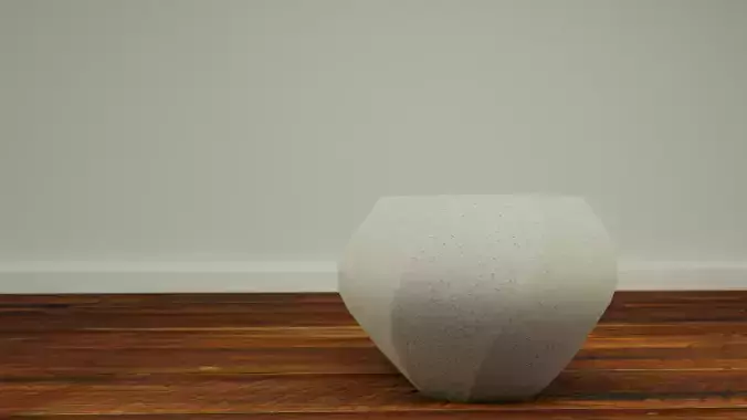 Decorative curved concrete vase Low-poly 3D model
