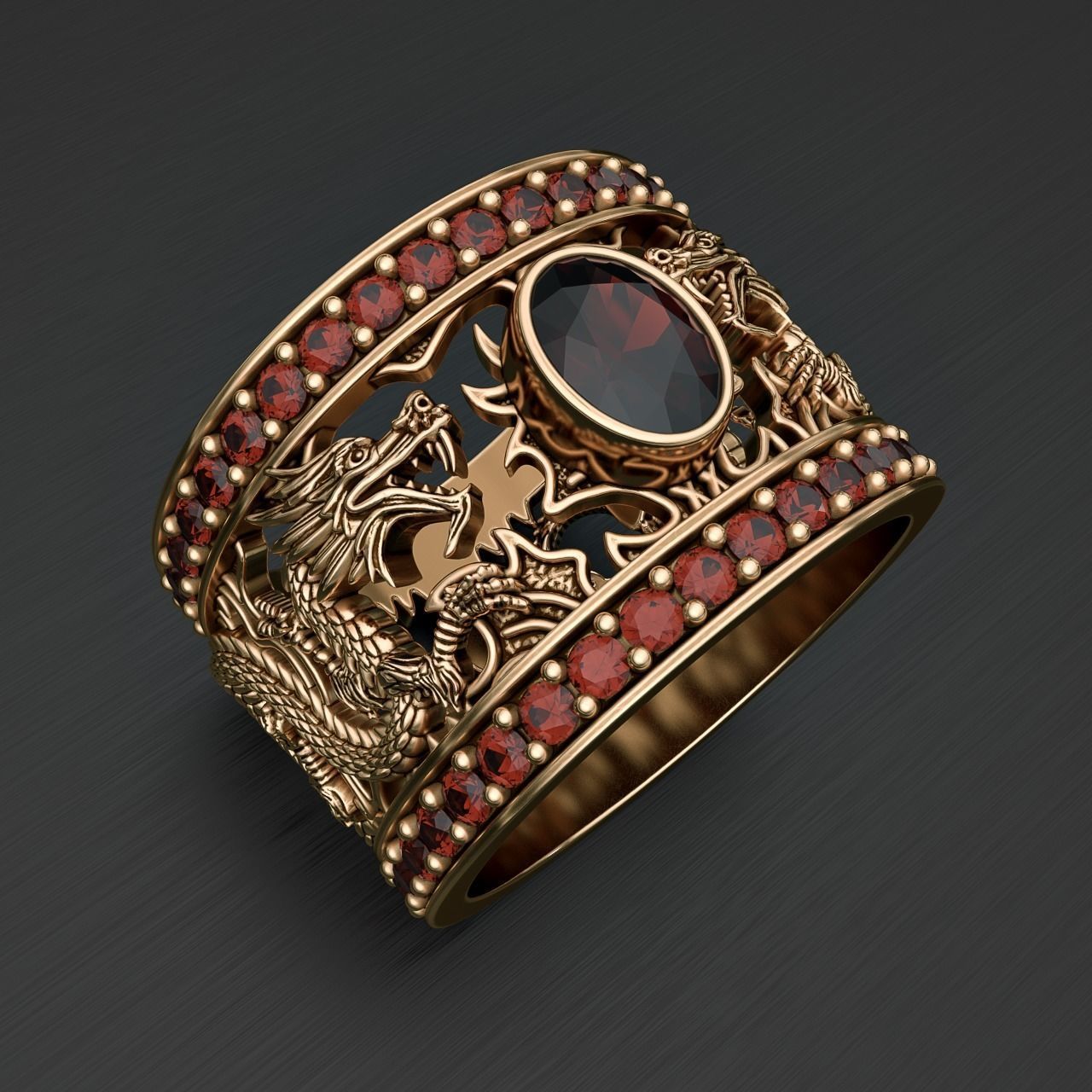Dragon ring 3D print model_1