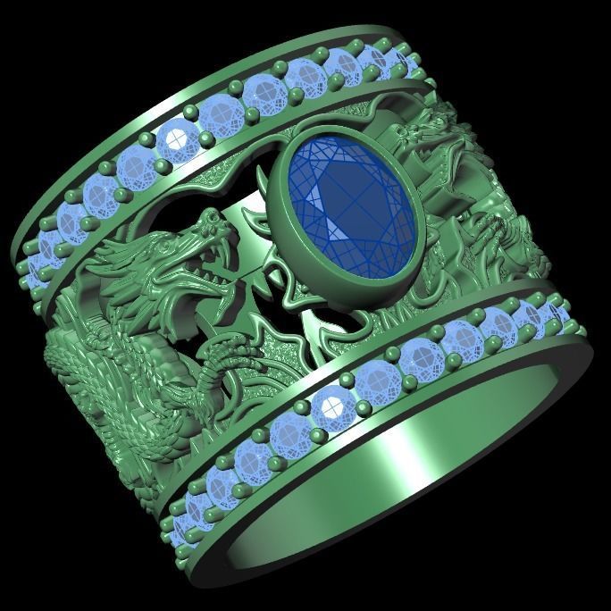 Dragon ring 3D print model_7