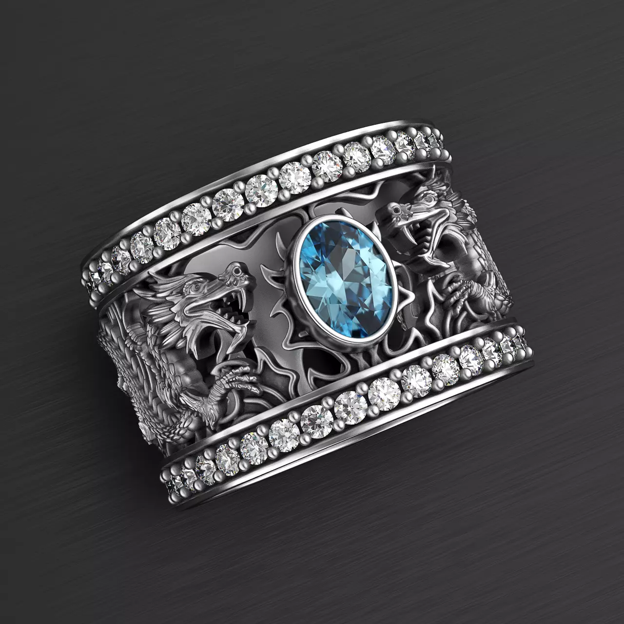 Dragon ring 3D print model_0