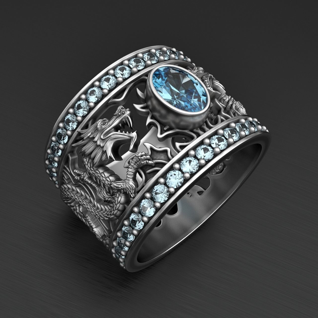 Dragon ring 3D print model_2