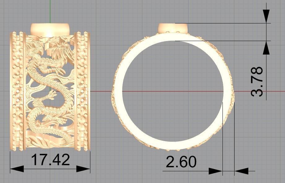 Dragon ring 3D print model_9