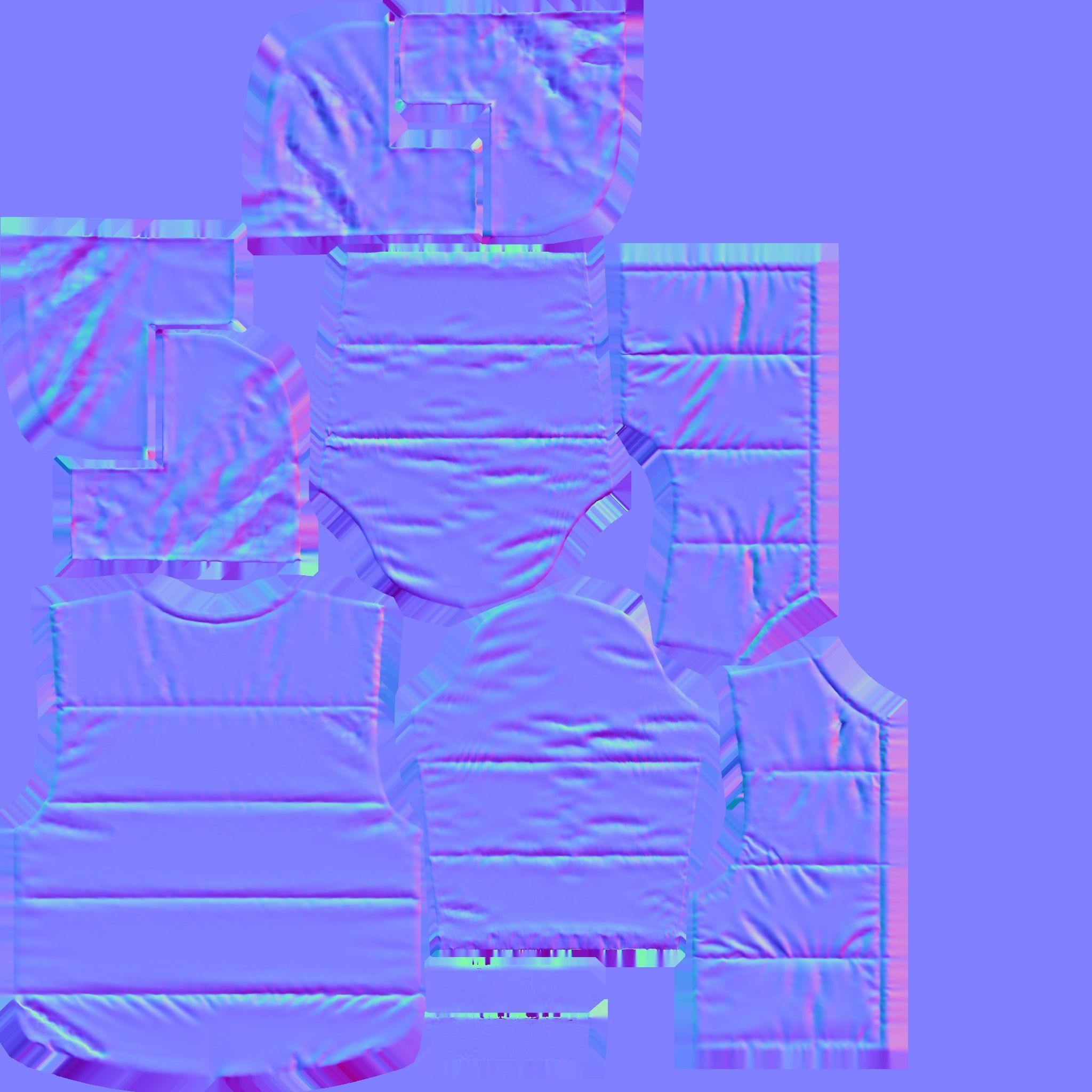 Metallic Yellow Open Front Oversize Padded Jacket Low-poly 3D model_10