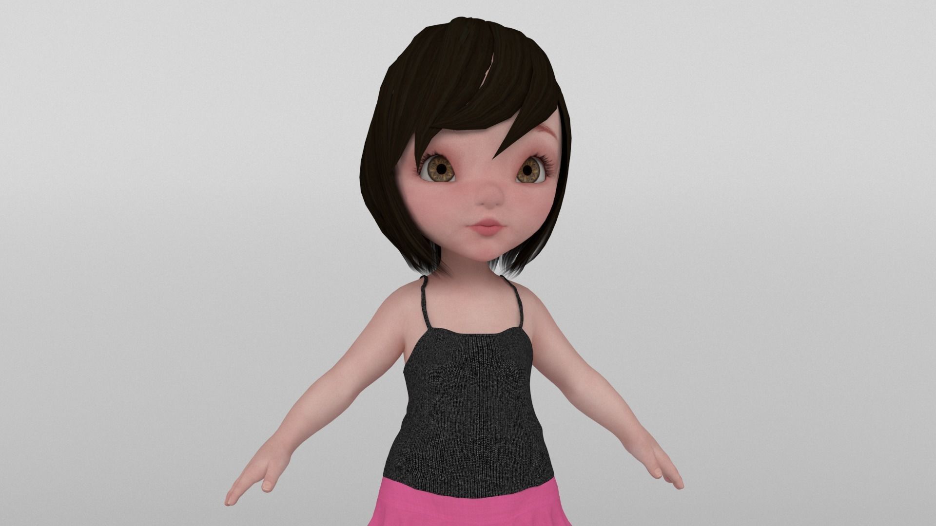 Toon Girl 3D model_1