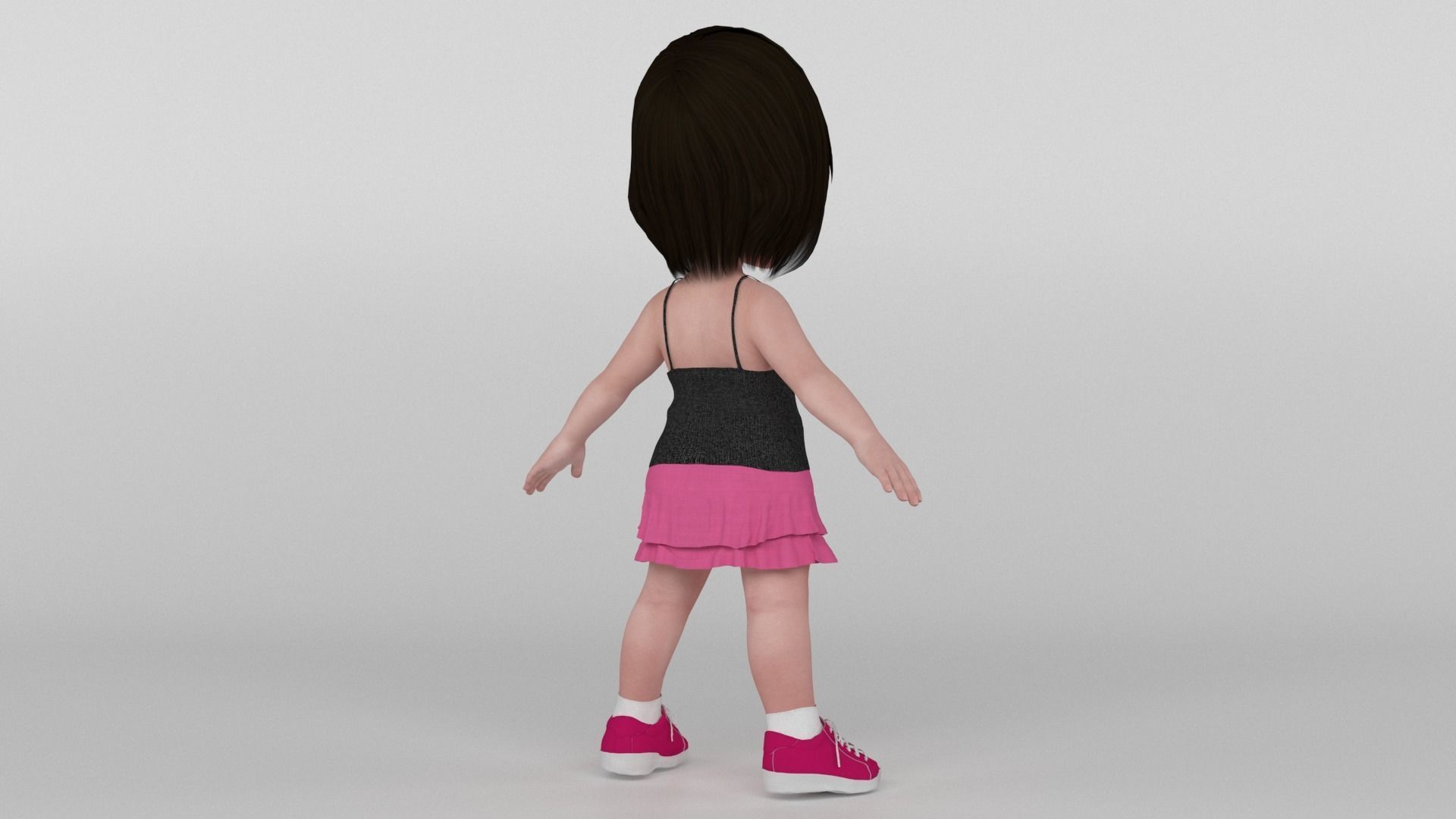 Toon Girl 3D model_4