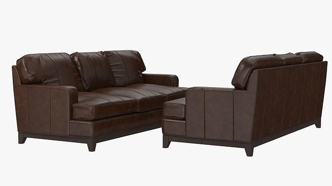 Ethan Allen Arcata leather sofa 3D model 6
