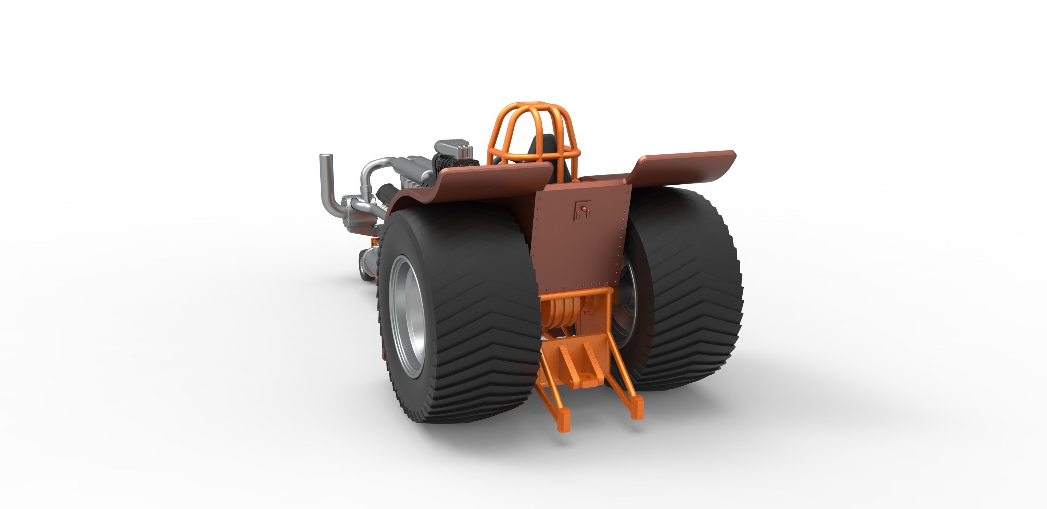 Pulling tractor with V12 and V8 engines Scale 1 to 25 3D print model_12