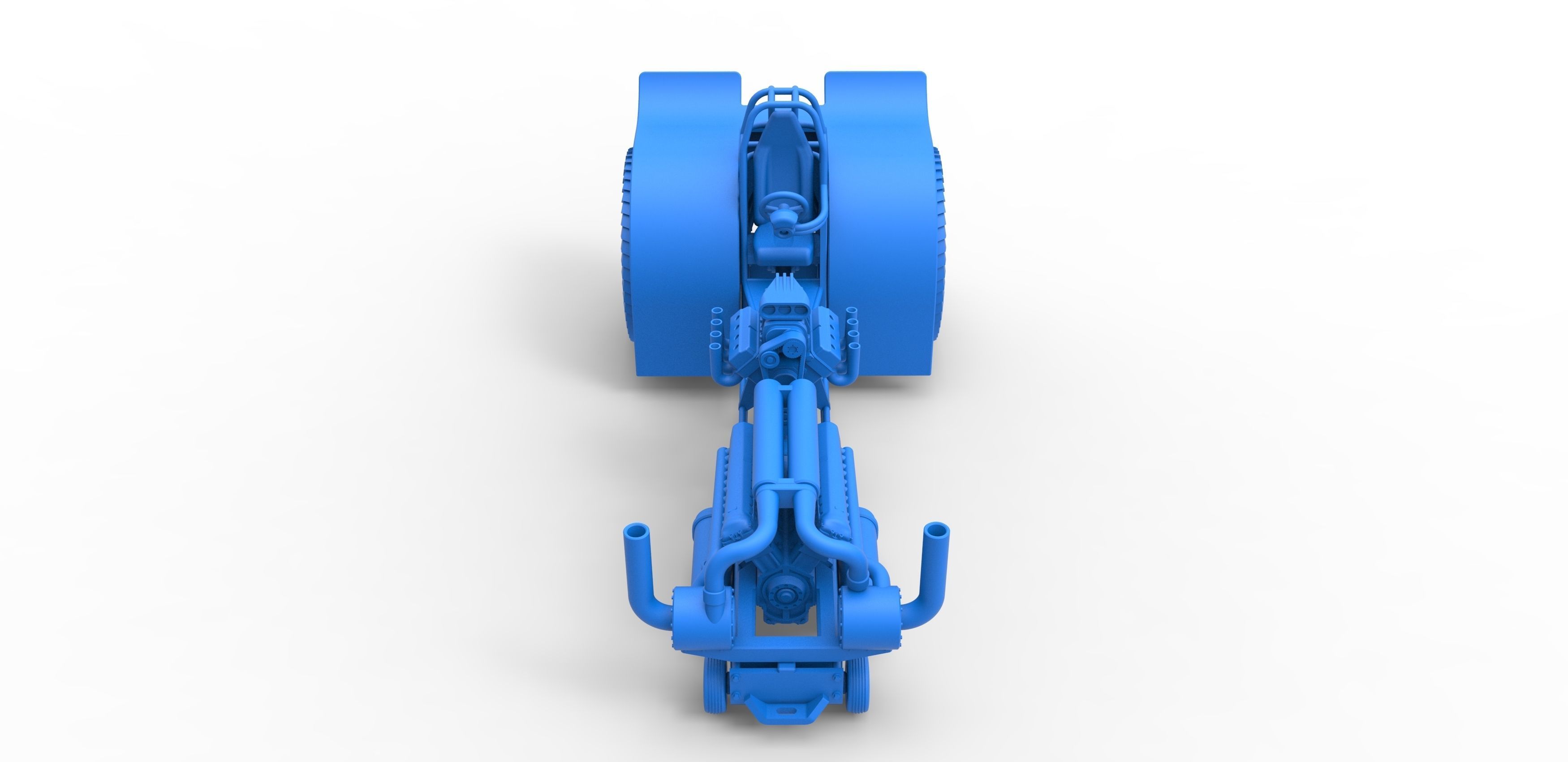 Pulling tractor with V12 and V8 engines Scale 1 to 25 3D print model_20