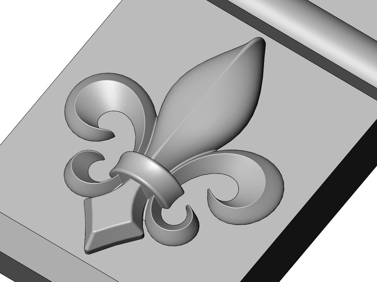 Neoclassical decorative Heraldic lily corbel and bracket 3D print model_6