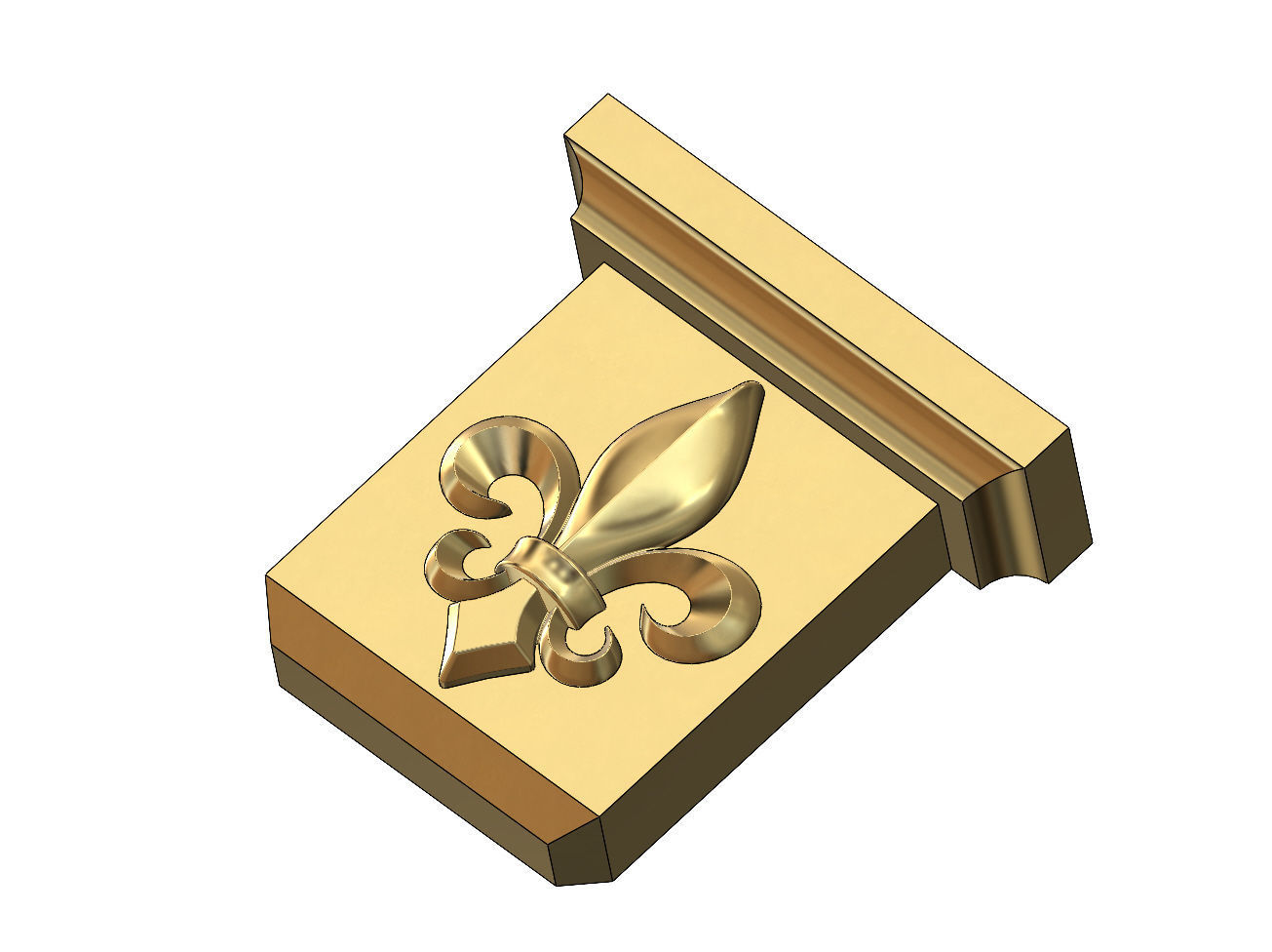 Neoclassical decorative Heraldic lily corbel and bracket 3D print model_9