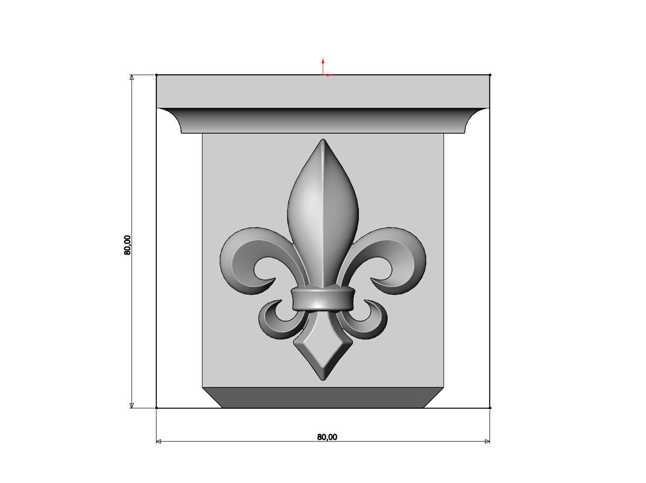 Neoclassical decorative Heraldic lily corbel and bracket 3D print model_4